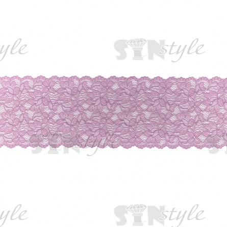 Кружево эластичное, ширина 140 мм, цвет грязно-розовый, намотка 15 ярдов фото 2