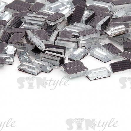 Стразы термоклеевые стеклянные Crystal, форма прямоугольник, размер 2,5х5 мм, цвет прозрачный кристалл, 480 шт/уп фото 3