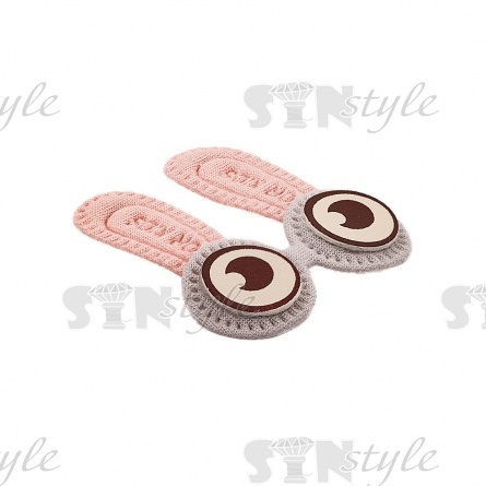 Аппликация 3D "Ушки", цвет серый+грязно-розовый, размер 43х50 мм фото 2