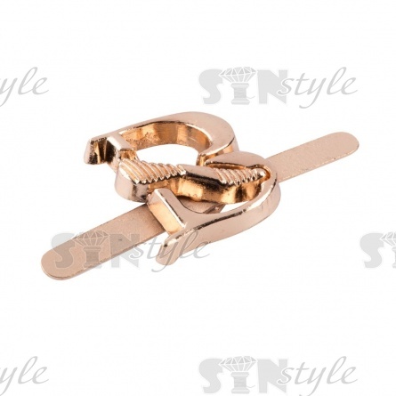 Брошь металлическая, тип крепления "усики", цвет золото, размер 10 мм х 13 мм  фото 2