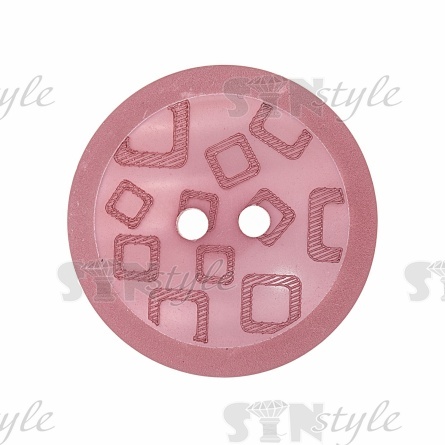 Пуговица пластиковая на два прокола, грязно-розовая, 40L фото 1