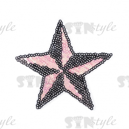 Термоаппликация "Звезда" с пайетками, размер 93х87 мм фото 1