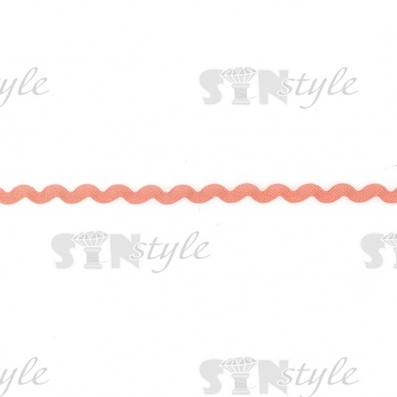 Декоративная тесьма вьюнок, ширина 8 мм, намотка 15 ярдов, цвет персиковый (№66) фото 2