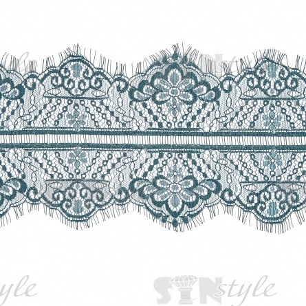 Кружево "Французское", ширина 140 мм, цвет темно-зеленый, длина 3 метра фото 1