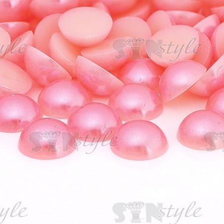 Полубусины под жемчуг пластиковые, размер 12 мм, цвет розовый фото 1