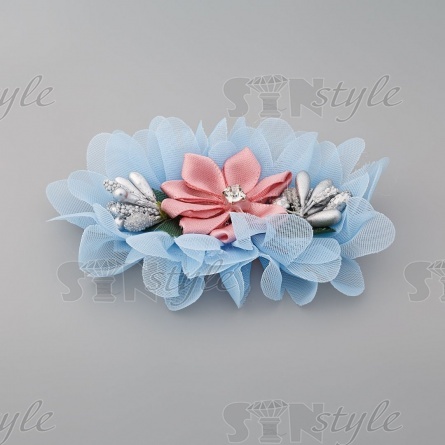 Цветочки декоративные, цвет голубой, размер 90х75 мм,  фото 2