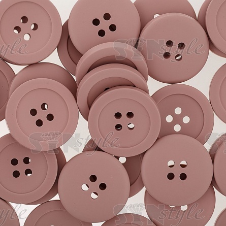 Пуговица пластиковая на четыре прокола, грязно-розовая, 44L фото 3