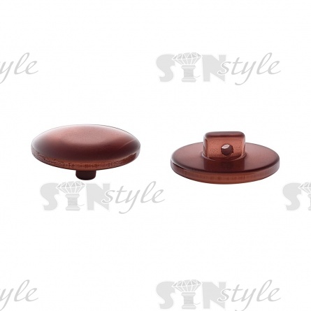 Пуговица пластиковая на ножке, коричневая перламутровая, 32L фото 2