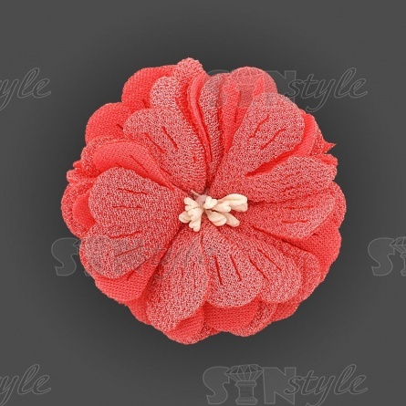 Цветочки декоративные, цвет коралловый, размер 55 мм,  фото 1
