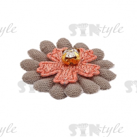 Аппликация 3D "Цветочек", цвет серый, размер 25 мм фото 2