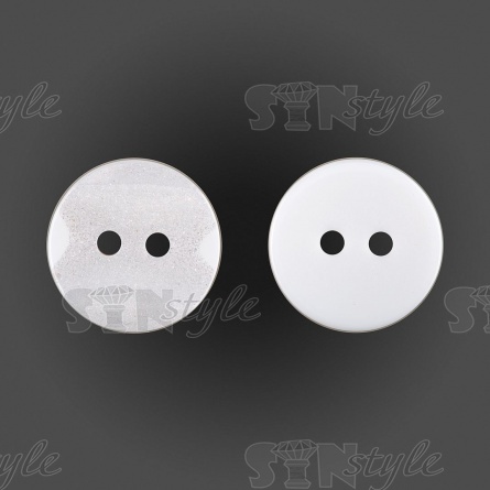 Пуговица пластиковая на два прокола, 20L, цвет белый фото 1