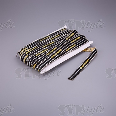 Лента декоративная со стразами на термоклеевой основе, ширина 15 мм, намотка 20 Y фото 2