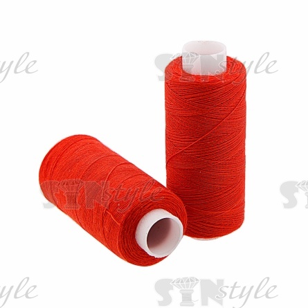 Нитки полиэстер 40/2, цвет №110 (алый), катушка 400Y фото 1