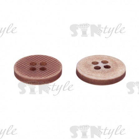 Пуговица пластиковая на четыре прокола, размер 24L, цвет капучино фото 3