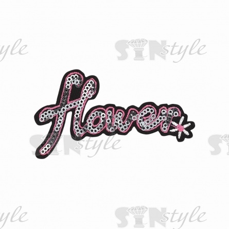 Термоаппликация "Flower" с пайетками, размер 83х55 мм фото 1