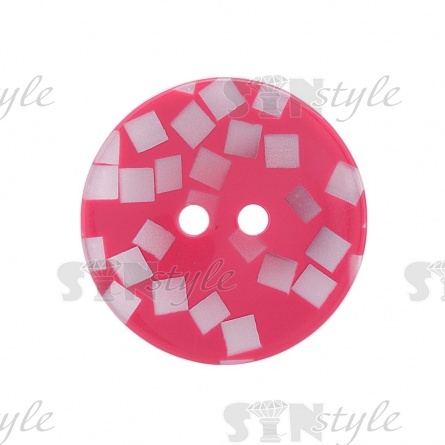 Пуговица пластиковая на два прокола, размер 60L, цвет фуксия фото 1