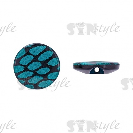 Пуговица пластиковая на полуножке, размер 20L, форма круглая, цвет бирюзовый  фото 1