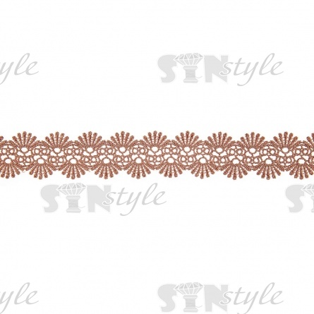 Кружево ажурное, тонкая изящная гирлянда с причудливым узором с резными краями, ширина 40 мм, цвет капучино, намотка 10 ярдов фото 2