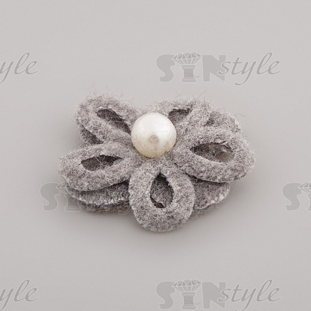 Цветочки декоративные, цвет серый, размер 25 мм,  фото 2