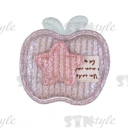 Аппликация 3D "Яблочко", цвет серый, размер 35х35 мм фото 1