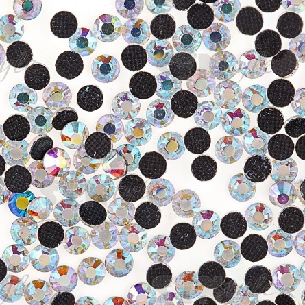 Стразы термоклеевые стеклянные SS12, форма круг, цвет радужный (голография), 1 440 шт/уп   фото 2