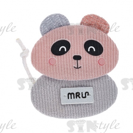 Аппликация 3D "Мишка", цвет грязно-розовый+ серый, размер 45х50 мм фото 1