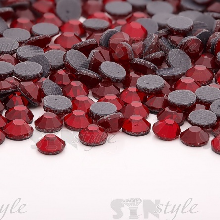 Стразы термоклеевые стеклянные SS16, форма круг, цвет гранатовый, 1440 шт/уп фото 3