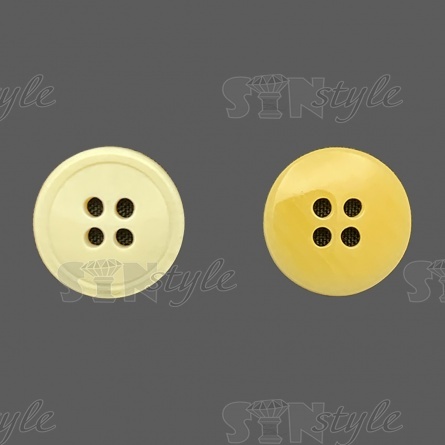 Пуговица пластиковая на четыре прокола, размер 24L, цвет бежевый градиент фото 1