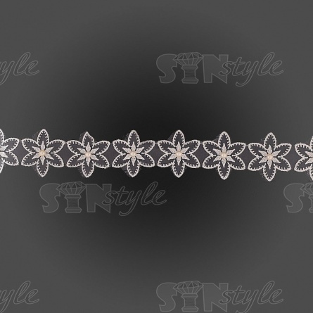 Цветочки из капроновой ленты, ширина 45 мм, намотка 20 ярдов, цвет белый фото 1