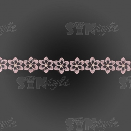 Цветочки из капроновой ленты, размер 30 мм, намотка 20 ярдов, цвет розовый (№5)  фото 2