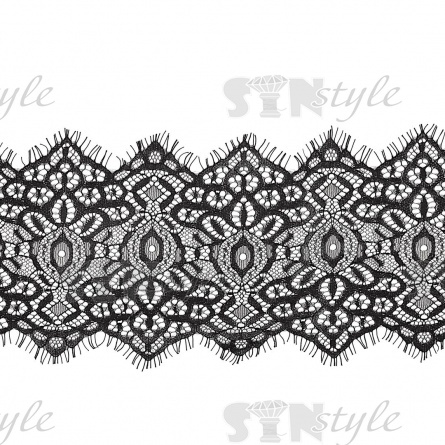 Кружево "Французское", ширина 120 мм, цвет черный, длина 3 метра фото 1