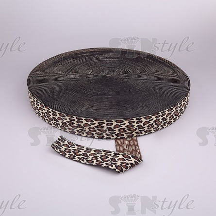 Резинка декоративная с анималистическим принтом, ширина 35 мм, намотка 47 ярдов фото 3