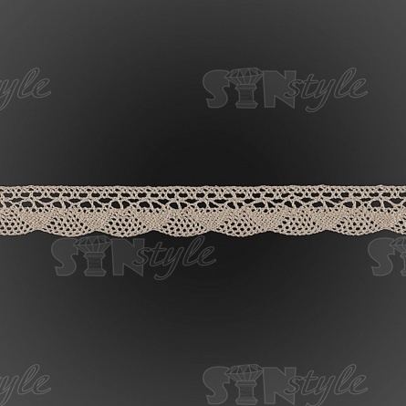 Кружево вязаное плетеное, ширина 20 мм, цвет бежевый, намотка 15 ярдов фото 2