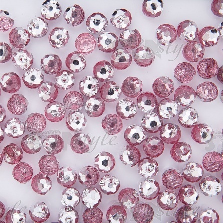 Пуговица на полуножке, размер 20L, в форме шара, цвет грязно-розовый прозрачный фото 2