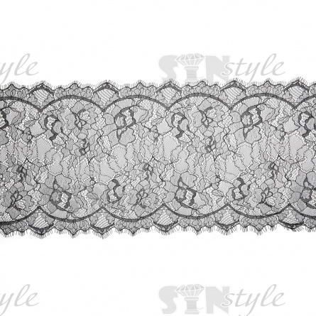 Кружево "Французское", ширина 230 мм, цвет черный, длина 3 метра фото 2