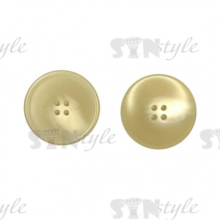 Пуговица пластиковая на четыре прокола, размер 40L, цвет бежевый фото 1