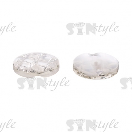 Пуговица пластиковая на полуножке, размер 24L, белая перламутровая фото 2