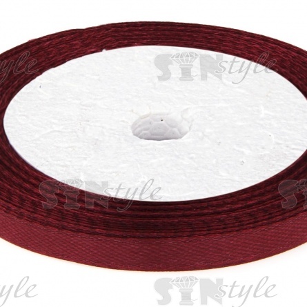 Декоративная лента атласная, ширина 6 мм, намотка 25 ярдов, цвет сливовый (№083) фото 2