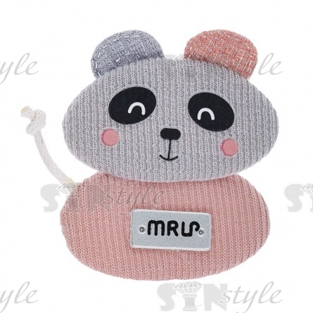 Аппликация 3D "Мишка", цвет серый+грязно-розовый, размер 45х50 мм фото 1