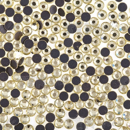 Стразы термоклеевые стеклянные SS16, форма круг, цвет светло-оливковый (935),1440 шт/уп фото 1