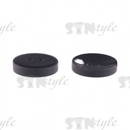 Пуговица пластиковая 20L, цвет черный+белая страза фото 2