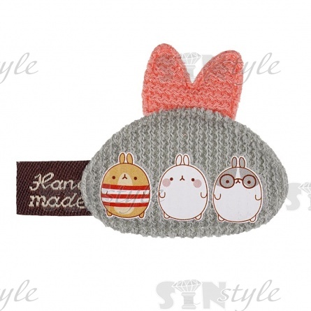 Аппликация 3D "Котик", цвет серый, размер 50х35 мм фото 1