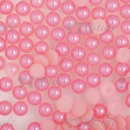 Полубусины под жемчуг пластиковые, размер 8 мм, цвет розовый фото 2
