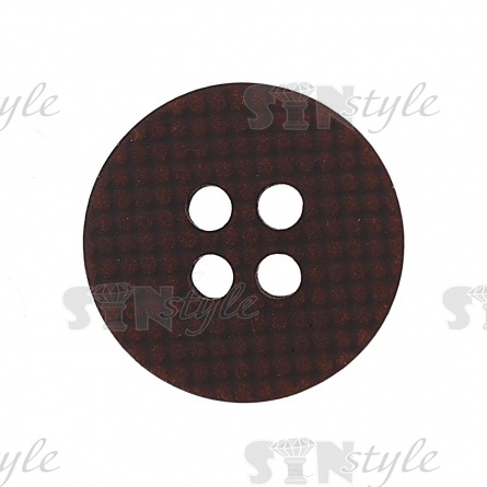 Пуговица пластиковая на четыре прокола, размер 24L, цвет кофейный фото 2