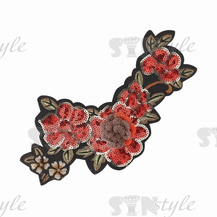 Аппликация пришивная с пайетками, размер 25х130мм фото 1