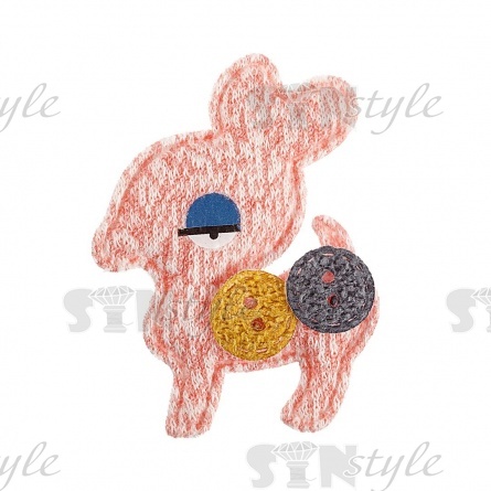 Аппликация 3D "Оленёнок", цвет грязно-розовый, размер 37х50 мм фото 1