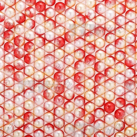 Бусины под жемчуг прибивные с градиентом, размер 5 мм, цвет красный с желтым, вес 500 г  фото 1