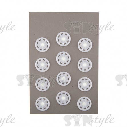 Кнопки белые пластиковые, размер 25 мм, 12 шт на пластине фото 2