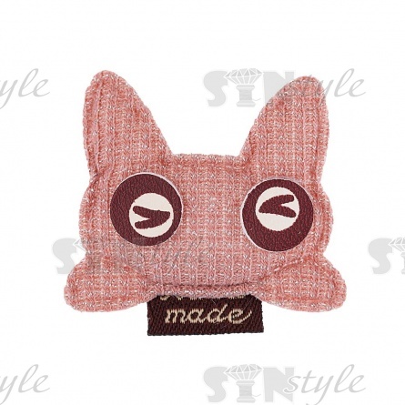 Аппликация 3D "Котик", цвет грязно-розовый, размер 35х33 мм фото 1