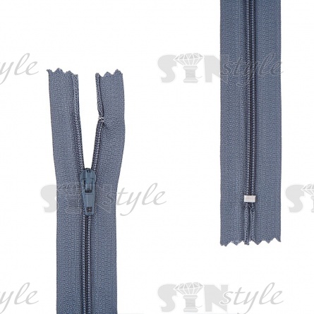 Молния спираль, тип 3, неразъемная, длина 20 см, цвет 320 (серый), "простой" бегунок фото 1